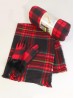 Double Sided Queen Size Plaid Flannel Blanket and Scarf Set (BL001314 + GL11072RD + SF2002)